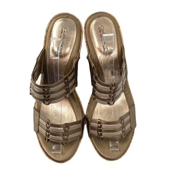 Croft & Barrow Metallic Margie Cork Slide Wedge Sandals - Picture 2 of 12